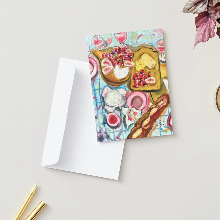 Food Flat Lay Greeting Card