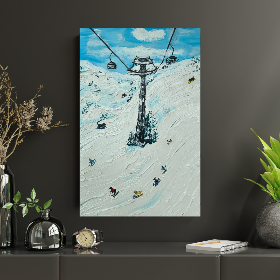 “Chairlift Afternoon” – Original Acrylic Painting