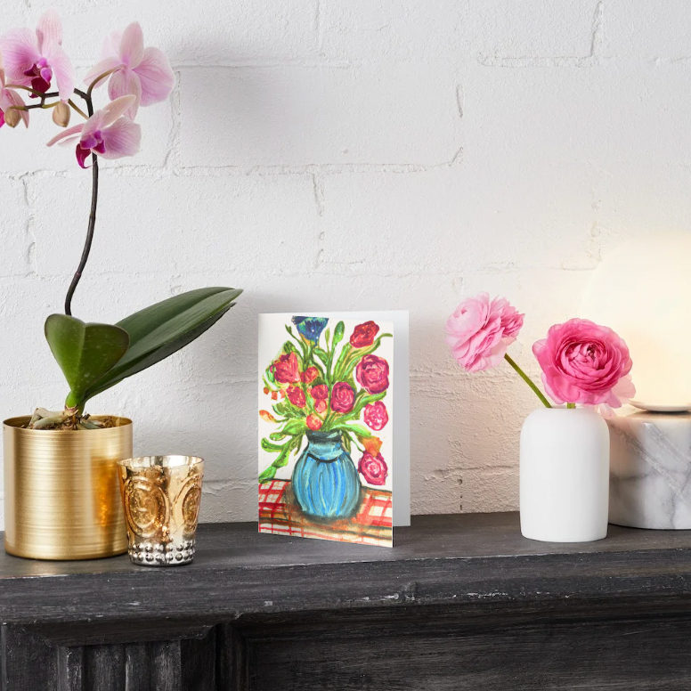 Floral Vase Greeting Card