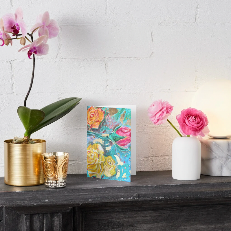 Abstract Roses Greeting Card