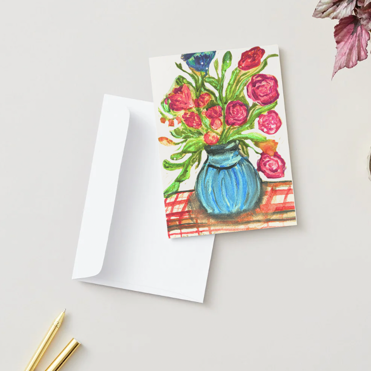 Floral Vase Greeting Card