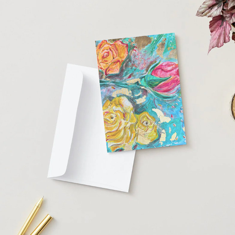 Abstract Roses Greeting Card