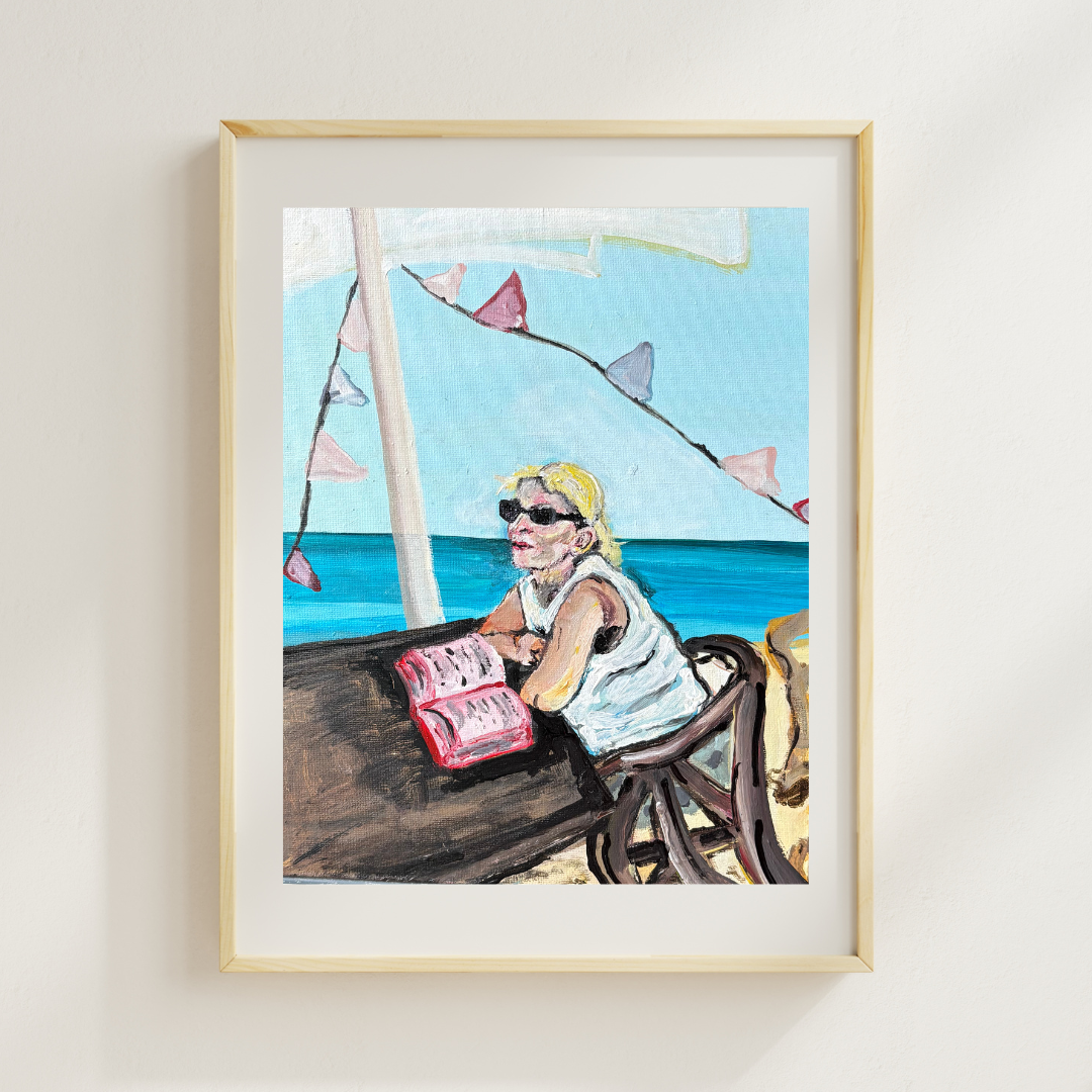 “Bunting & Pages” – Original Acrylic Portrait